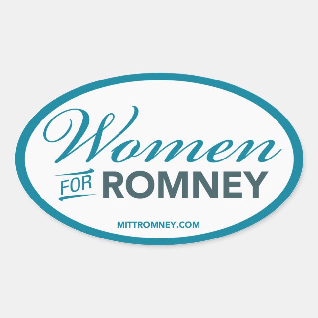 Women For Mitt Romney 2012 (White Oval Sticker) Sticker (Front)