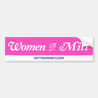 Women For Mitt Romney Bumper Sticker (Pink)