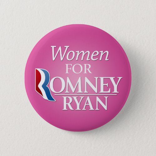 Women for Romney Ryan _ pink Pinback Button