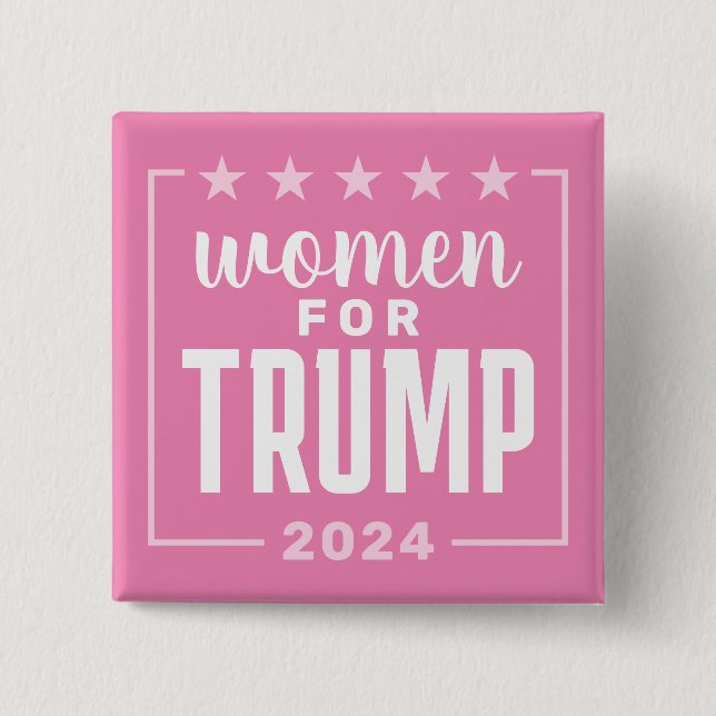 Women for Trump - 2024 pink design Button (Front)