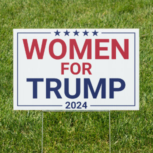 Women For Trump 2024 White Yard Sign