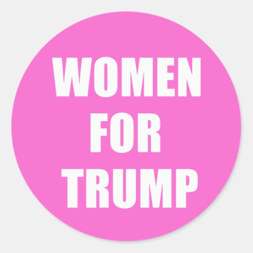 Women for Trump Classic Round Sticker