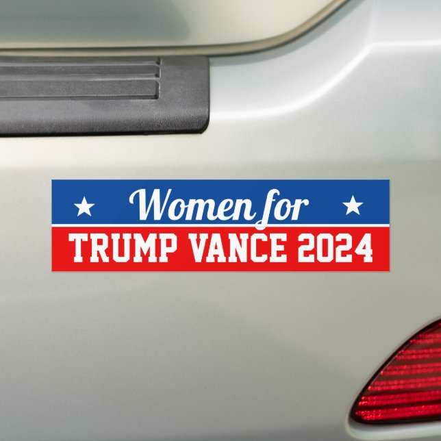 Women for Trump Vance 2024 Bumper Sticker (On Car)
