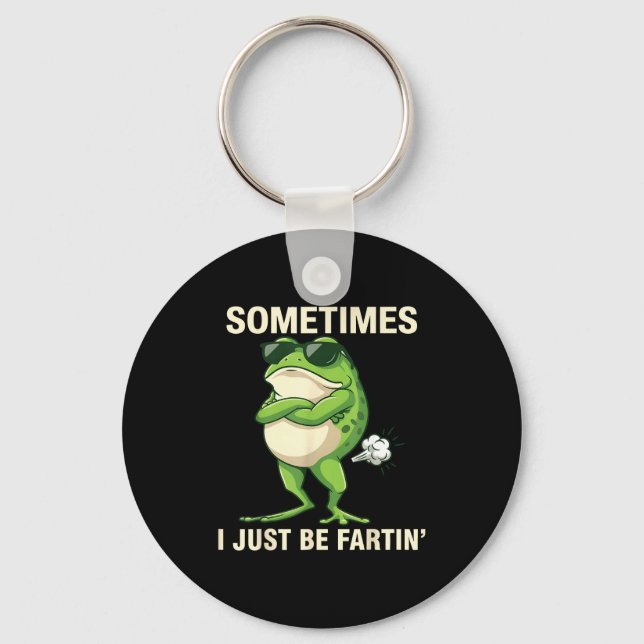 women Frog I Just Sometimes Farting Keychain (Front)