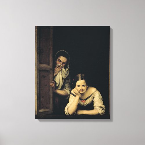 Women from Galicia at the Window 1670 Canvas Print