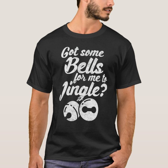 Women funny Christmas jingle bell xmas gag naughty T-Shirt (Front)