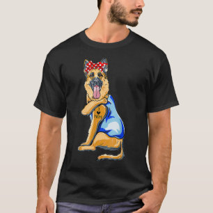 Women German Shepherd Dog Tattoo I Love Mom Gifts T-Shirt