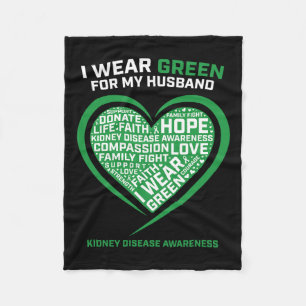Women Gifts Husband Kidney Transplant Disease Awar Fleece Blanket