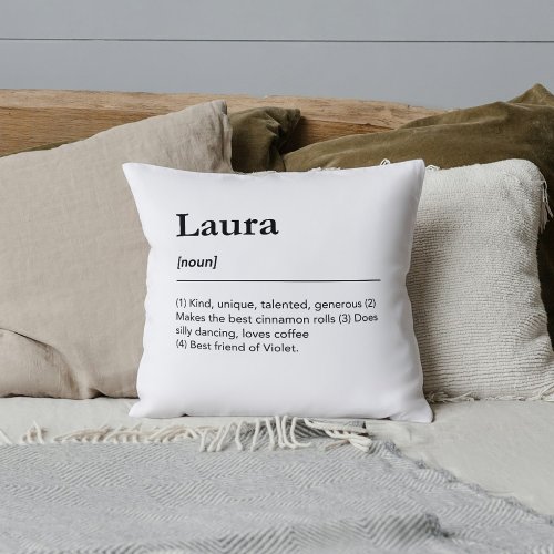 Women gifts modern black and white minimalist throw pillow