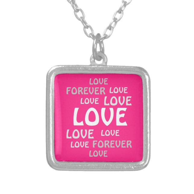 WOMEN, GIRLFRIEND, WIFE, BIRTHDAY, VALENTINE LOVE  SILVER PLATED NECKLACE (Front)