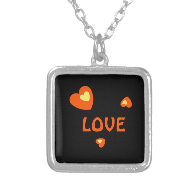 WOMEN, GIRLFRIEND, WIFE, BIRTHDAY, VALENTINE LOVE SILVER PLATED NECKLACE (Front)