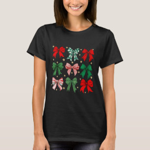 Women Girls Christmas Coquette Matching Costume T-Shirt