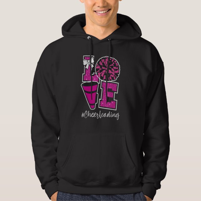 Women Girls Cute Love Cheerleader Cheerleading Acr Hoodie (Front)