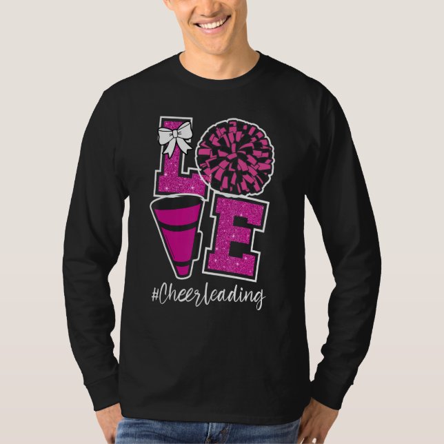 Women Girls Cute Love Cheerleader Cheerleading Acr T-Shirt (Front)