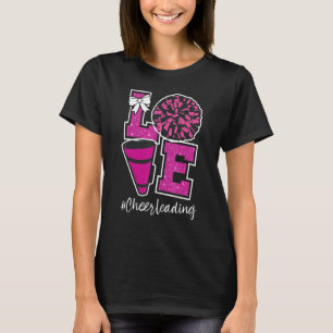 Women Girls Cute Love Cheerleader Cheerleading Acr T-Shirt
