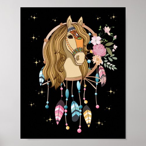 Women Girls Dreamcatcher Horse Spiritual Poster