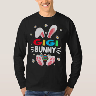 Women Girls Gigi Bunny Eggs Hunting Cute Easter Da T-Shirt