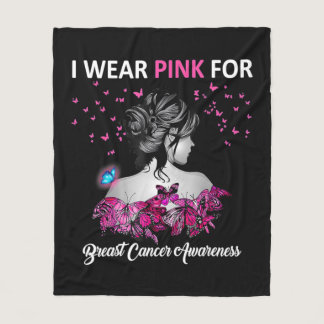 Women Gloves Boxing I Wear Pink For Breast Cancer  Fleece Blanket