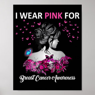Women Gloves Boxing I Wear Pink For Breast Cancer  Poster
