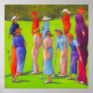 Women Golfers - Canvas Art Print