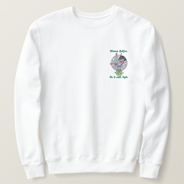 Women Golfers Embroidered Sweatshirt (Design Front)