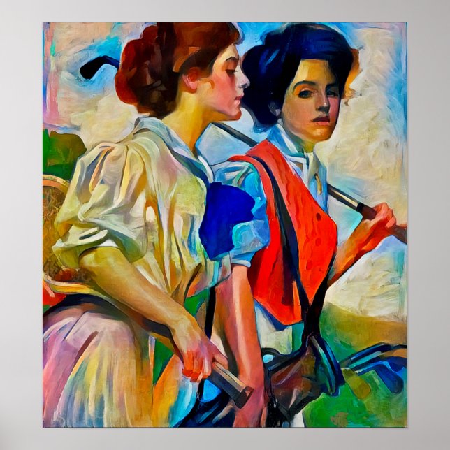 Women Golfers Painting Print (Front)