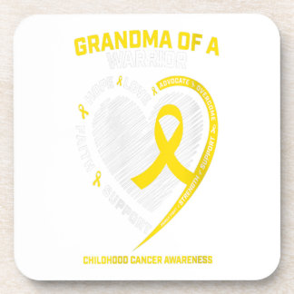 Women Grandma Grandson Grandaughter Childhood Gift Beverage Coaster