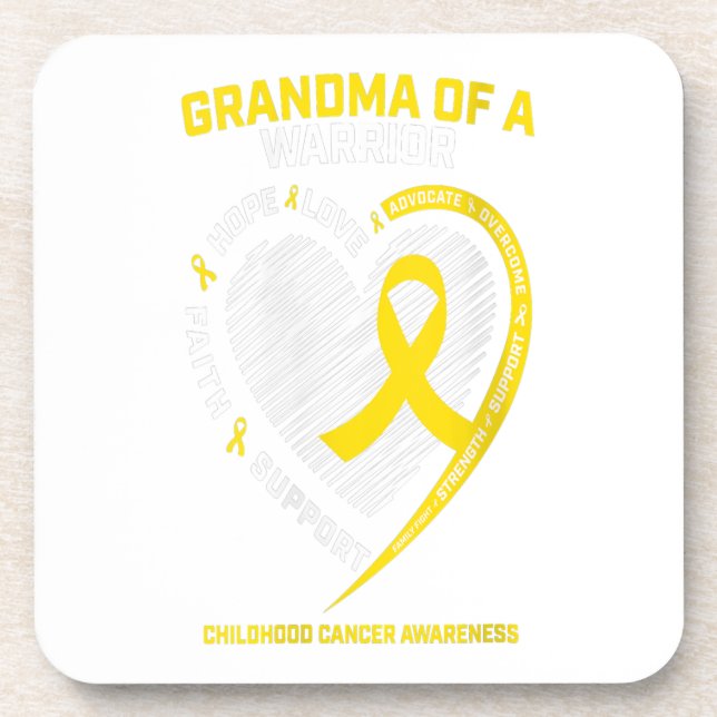 Women Grandma Grandson Grandaughter Childhood Gift Beverage Coaster (Front)
