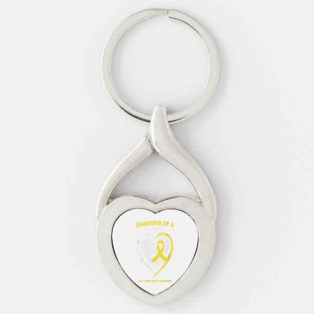 Women Grandma Grandson Grandaughter Childhood Gift Keychain (Front)