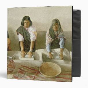 Women Grinding Corn, Pueblo of Laguna, c.1905 (col 3 Ring Binder