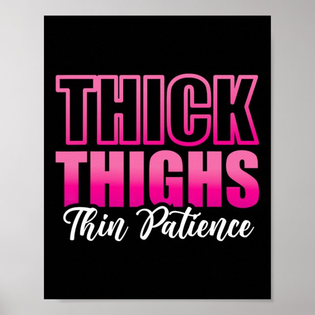 Women Gym Workout Fitness Exercise Thick Thighs Th Poster (Front)
