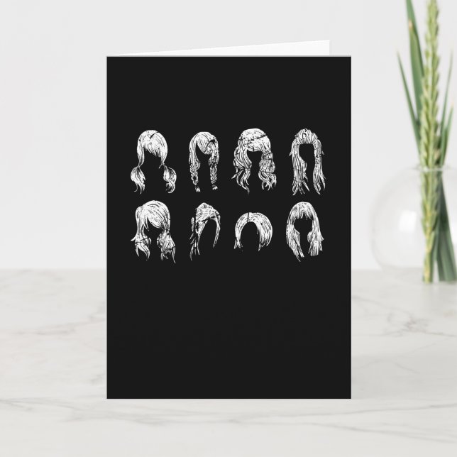 Women Hairstyle Hairdresser Blow Dryer Hair Card (Front)