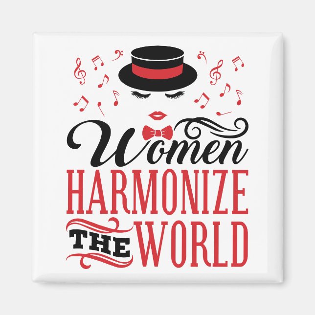 Women Harmonize the World Barbershop Singing Magnet (Front)
