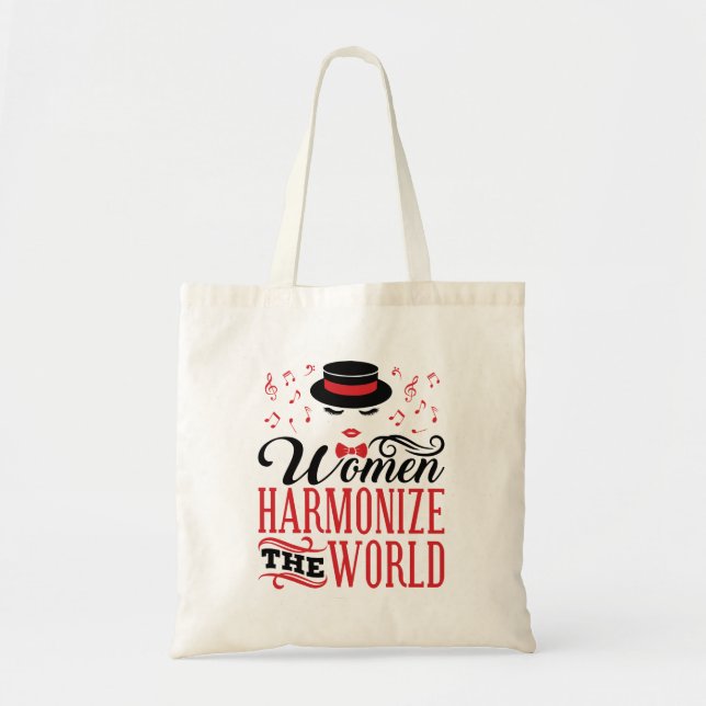 Women Harmonize the World Barbershop Singing Tote Bag (Front)