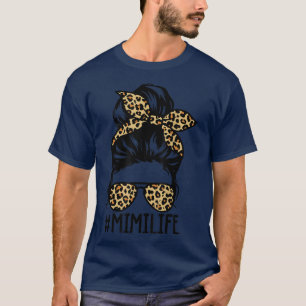 Women Hashtag MimiLife Leopard Bandana Mimi Messy T-Shirt