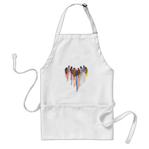 Women Heart Shape Watercolor Native American Adult Apron