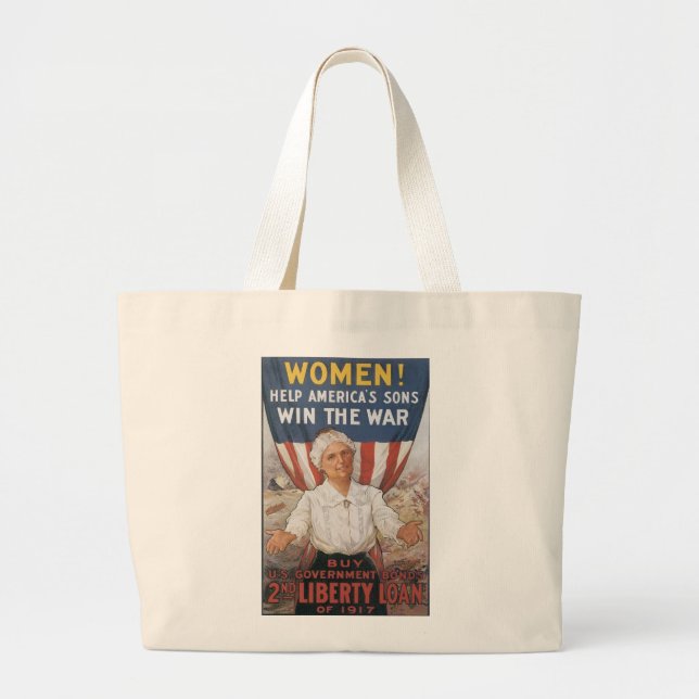 Women! Help America's Sons Large Tote Bag (Front)