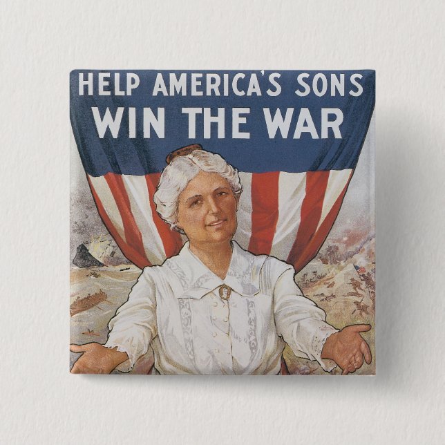 Women! Help America's Sons Pinback Button (Front)