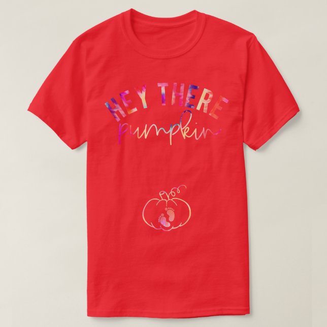 Women Hey There Pumpkin Fall Autumn Pregnancy Anno T-Shirt (Design Front)
