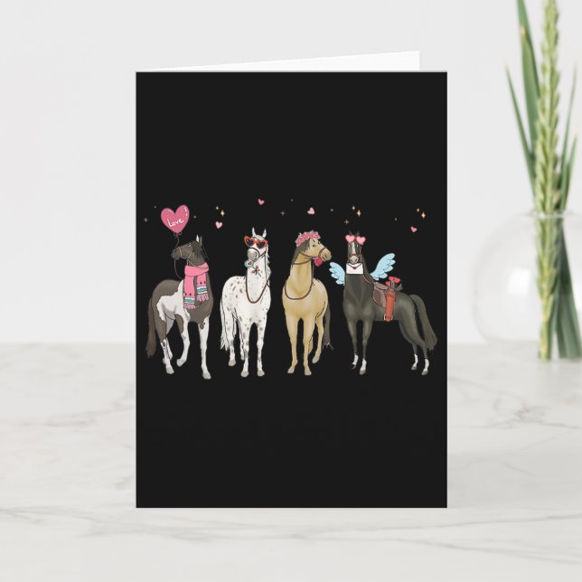 Women Horse Valentine's Day Horse Lover Horse Mom  Card (Front)