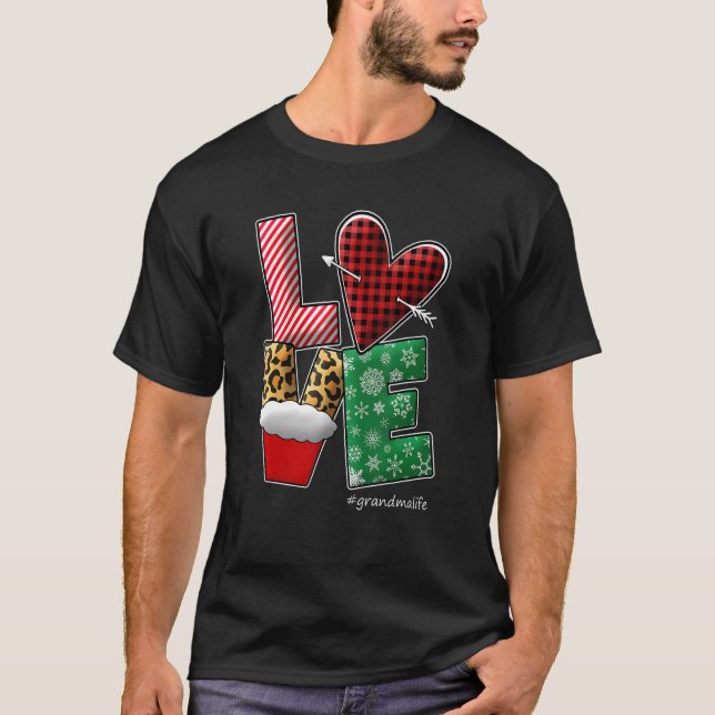 Women I Love Grandma Life L O V E Dark T-Shirt (Front)
