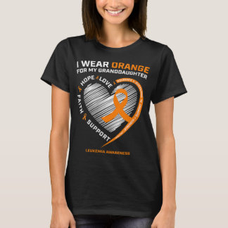 Women I Wear Orange For My Granddaughter Leukemia  T-Shirt