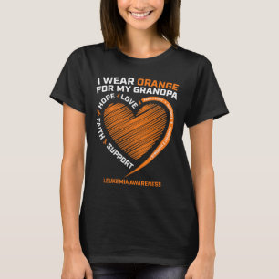 Women I Wear Orange For My Grandpa Leukemia Awaren T-Shirt