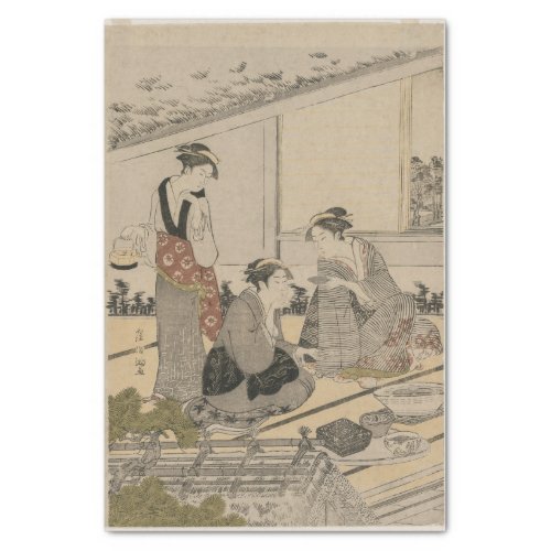Women in a Tea House by Kubo Shunman Tissue Paper