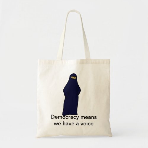 women in abaya color Democracy means we have a Tote Bag