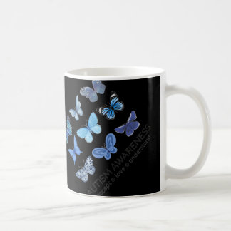 Women In April We Wear Blue Butterfly Autism Menta Coffee Mug