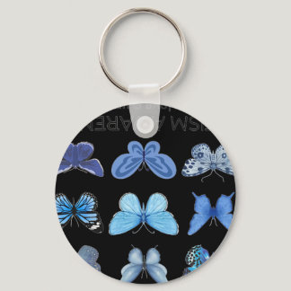 Women In April We Wear Blue Butterfly Autism Menta Keychain