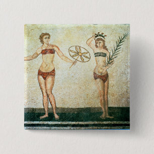 Women in 'bikinis' pinback button