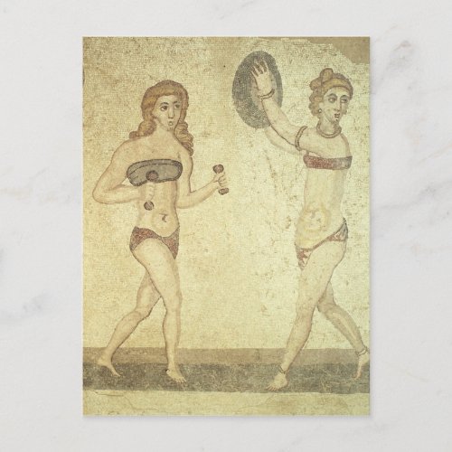 Women in bikinis postcard