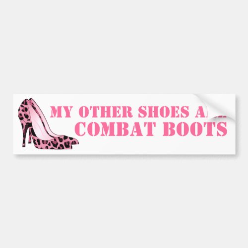 Women in Combat Stiletto Heels Bumper Sticker